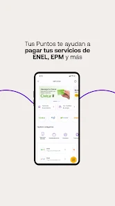 Captura de Puntos Colombia con opciones de pago
